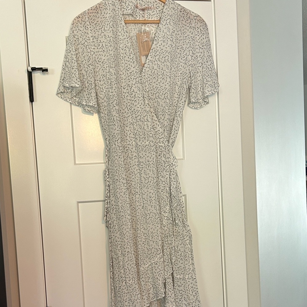 NWT ESQUALO White Patterned Midi Dress
